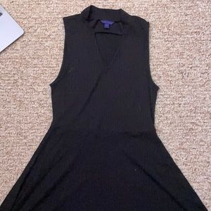Black skater dress with cutout